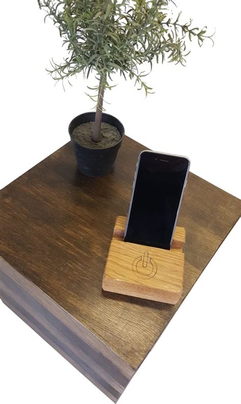 Rustic Oak Mobile Phone Holder A Must Have Desk Accessory