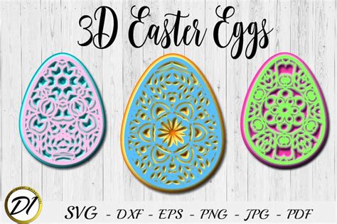 3D eggs SVG.Easter 3D . Multilayer Easter svg.