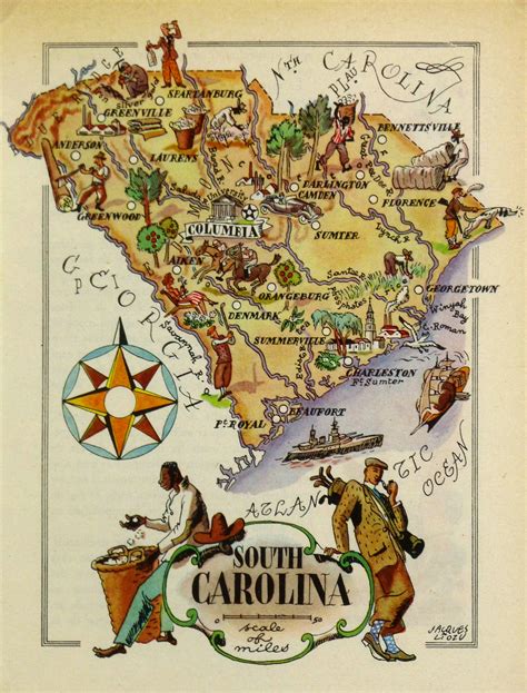 South Carolina Pictorial Map 1946