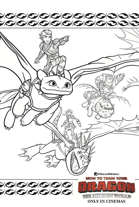Dragons Coloring Page from How To Train Your Dragon 3 The Hidden World