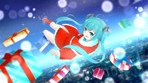 Tons of awesome christmas anime wallpapers to download for free. anime, Anime Girls, Vocaloid, Hatsune Miku, Christmas ...