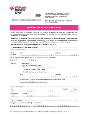 Remplissable En Ligne Demande De Plan De Paiement Fax Email Imprimer