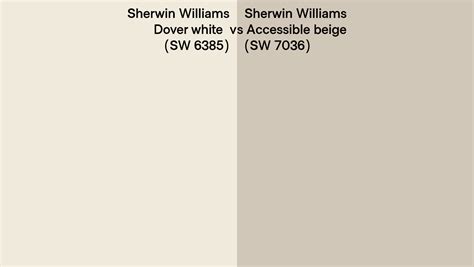 Sherwin Williams Dover White Vs Accessible Beige Side By Side Comparison