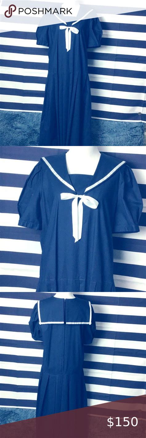 Vintage Laura Ashley Drop Waist Sailor Dress In 2020 Sailor Dress