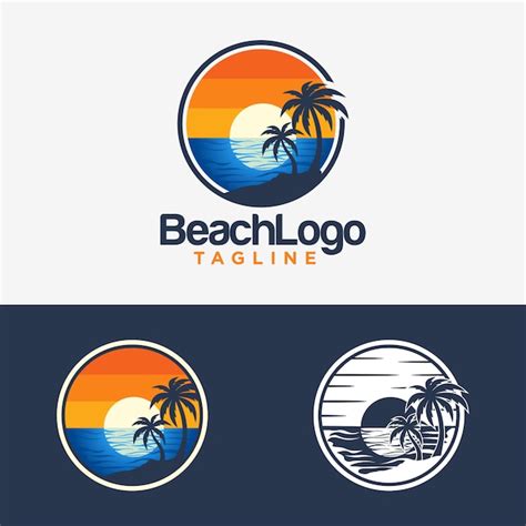 Beach Logo Design Vector Template Premium Vector