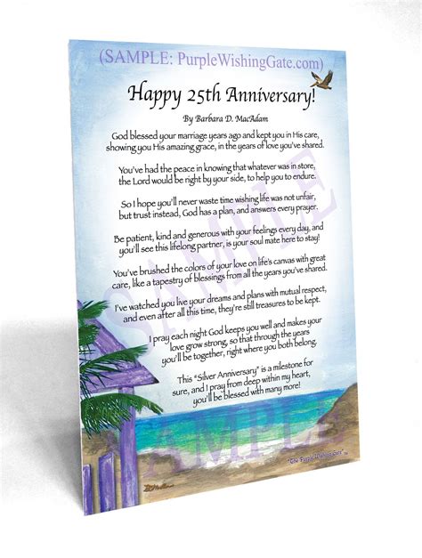 Happy 25th Anniversary Personalized Poem T