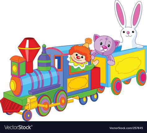 Toy Train And Toys Royalty Free Vector Image Vectorstock