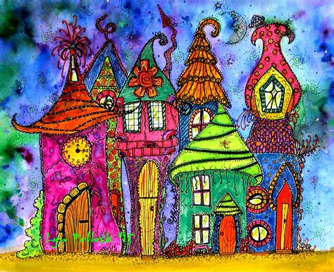 Whimsical Fairy Houses Artist Lyn Pollock Hands Of Energy Coloured