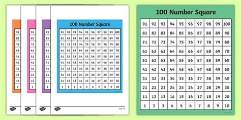 100 Square 1 100 Bottom To Top 100 Square Number Square Hundred