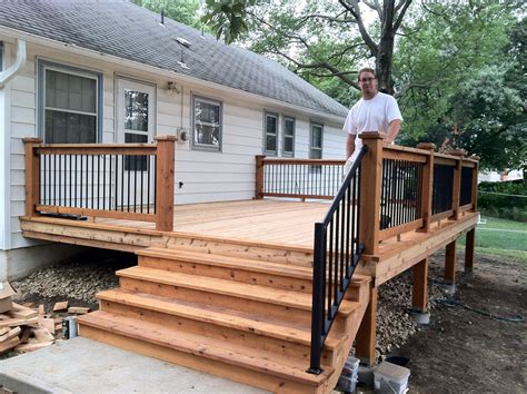 People think of a porch as a deck with a roof on it, says daren langhorne of core outdoor living they can be attached to the front, side or back of a home. A small back deck. | Home design | Pinterest