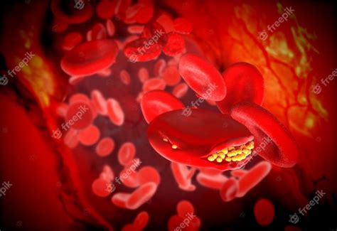Cholesterol Plaque In Blood Vessel Premium Photo