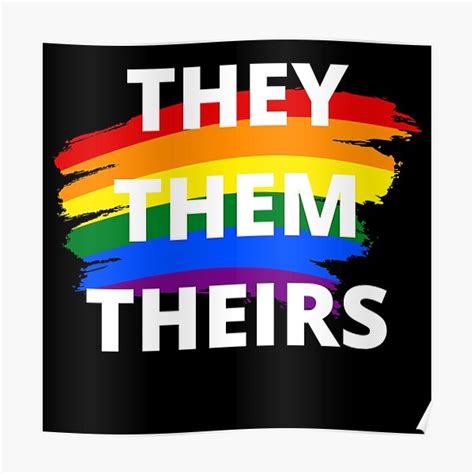 They Them Theirs Gender Identity Pride Identification Poster For
