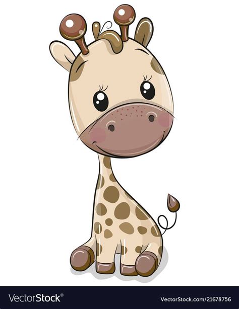 Cute Cartoon Giraffe Isolated On A White Background Download A Free