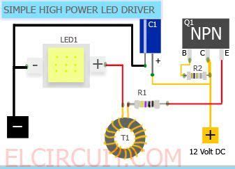 Simple W High Power Led Driver Circuit Led Drivers Power Led Led