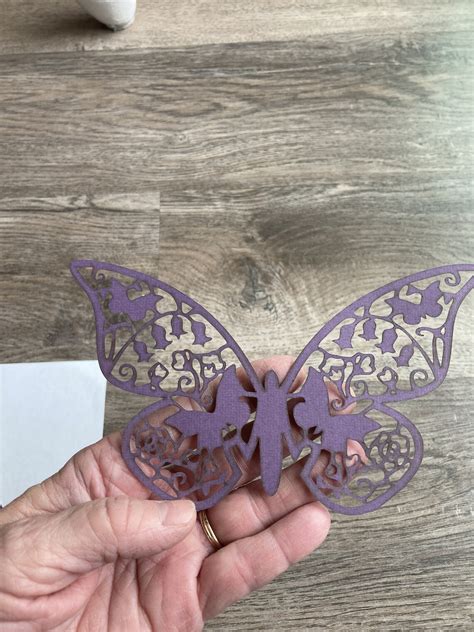 Butterfly Paper Cut Out 3 Purple Paper Butterflies Lacy Etsy
