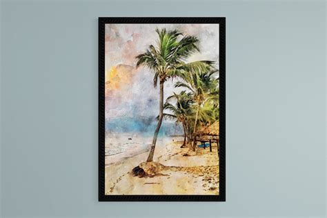 Tropical Art Palm Tree Beach House Art Print Digital Download Etsy