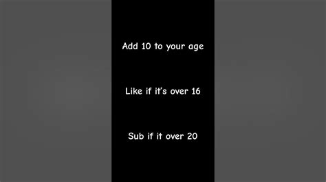 Add 10 To Your Age Youtube