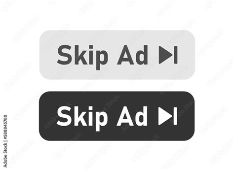 Skip Ad Button Icon On Light Background Video Ad Symbol Interface