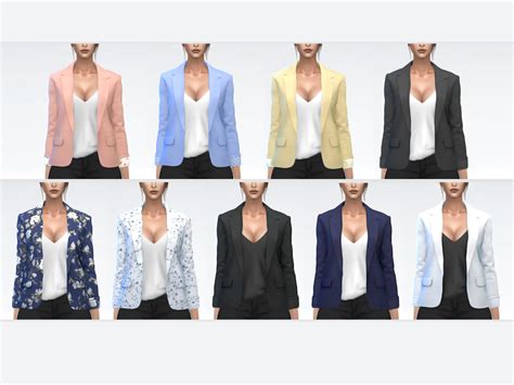Darte77s Blazer And Tank Top In 2021 Sims4 Clothing Tank Tops Sims