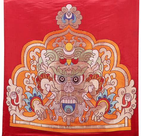 Tibetan Buddhist Symbol Wrathful Deity Handloom Patch From Banaras