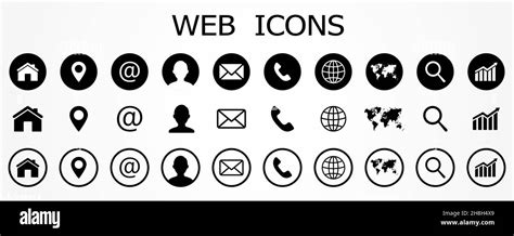 Web Icon Set Contact Us Icons Set Of Website Icons Vector