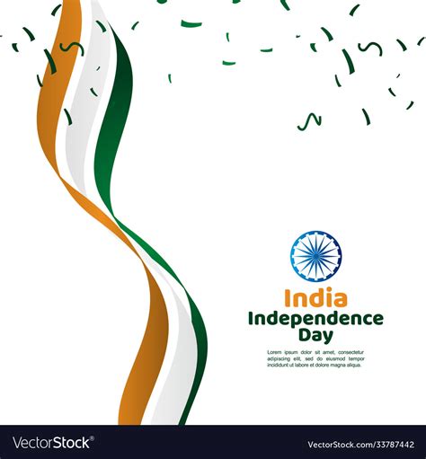 India Independence Day Template Design Royalty Free Vector