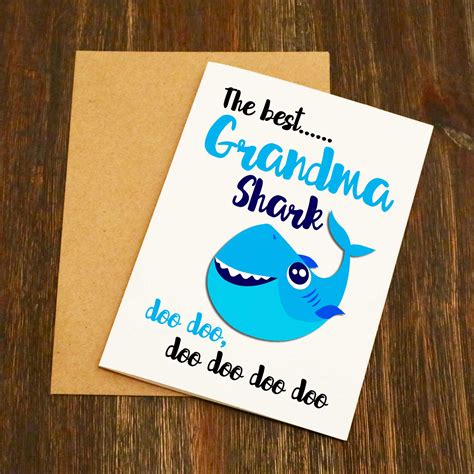 The Best Grandma Shark Doo Doo Doo Card Elliebeanprints