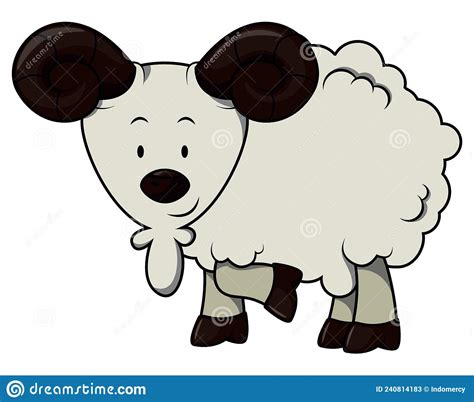 Sheep Smile Cartoon Color Illustration Stock Vector Illustration Of