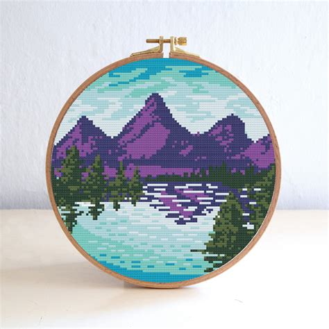 Start with a few free designs and move on to famous paintings, movie characters (harry potter, games of thrones), fairytales, nature, landscapes, weddings, quotes and much more. Mountain Cross Stitch Pattern Easy Landscape Nature Cross ...
