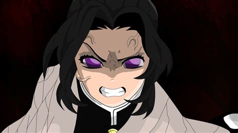 Demon Slayer Shinobu Kochou With Purple Eyes With Black Background Hd