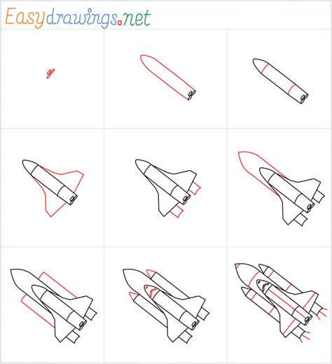 How To Draw A Rocket Step By Step 9 Easy Phase