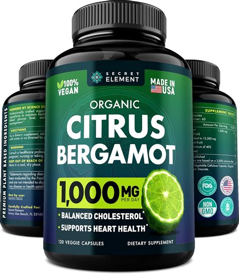 Citrus Bergamot 1000mg Organic Cholesterol Supplements With Pure