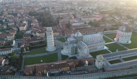 Aerial Of Leaning Tower Of Pisa Stock Video Footage Dissolve