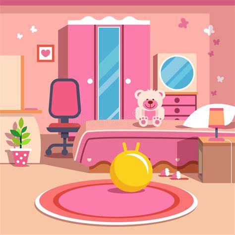 Little Girl Bedroom Cartoon