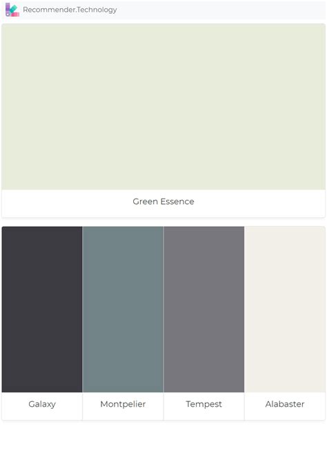If you see white in my home, it's this color. Green Essence: Galaxy, Montpelier, Tempest, Alabaster ...