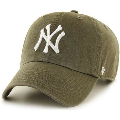 47 Brand Curved Brim New York Yankees Mlb Clean Up Brown Cap