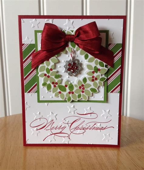 Stampin Up Handmade Christmas Card Wondrous Wreath With Etsy