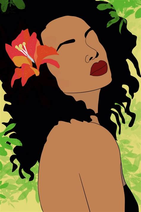 Black Woman With Flower Anukumari Verma Digital Art People