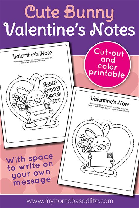 Valentine Bunny Card Printable