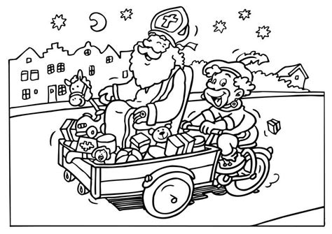 Coloriage saint Nicolas et père Fouettard  Coloriages Gratuits à