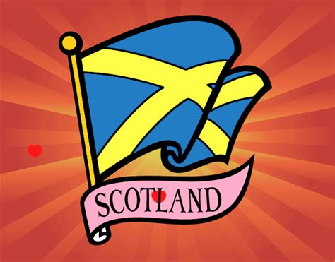 La bandiera principalmente utilizzata è la union jack. Disegno Bandiera della Scozia colorato da Utente non ...