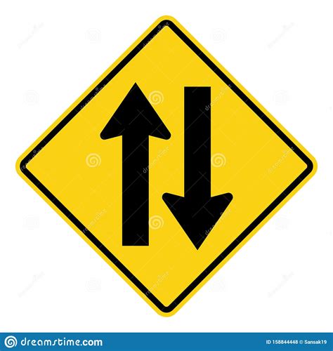 Traffic Signswarning Signs Two Way Traffic Stock Illustration