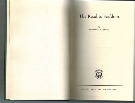 The Road To Serfdom By Friedrich A Hayek Hardcover 20th Printing