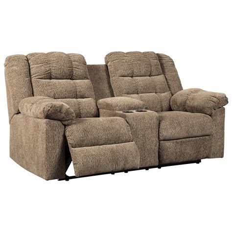 Signature Design By Ashley Workhorse Casual Double Reclining Loveseat W