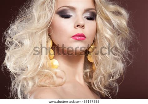 Beautiful Blonde Studio Portrait European White Stock Photo 89197888