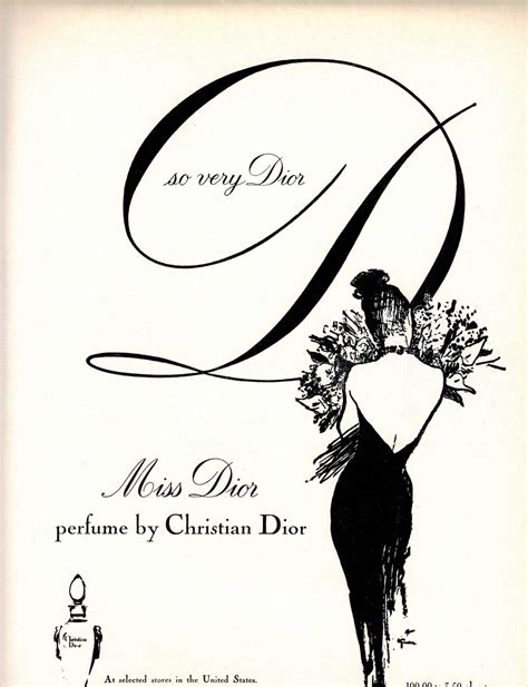 Christian Dior Miss Dior Perfume Rene Gruau Woman Art Vintage Print Ad
