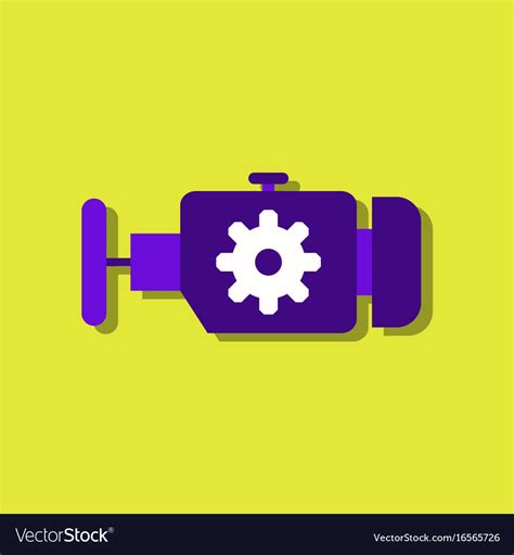 Flat Icon Design Collection Engine And Gear Vector Image