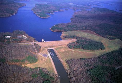 Aerial View Of Jordan Dam And Lake Aerial View River Basin River