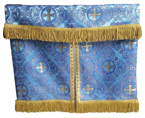 Vincent Cross Pattern Fabric With Antique Gold Trim And Fringe Tabernacle