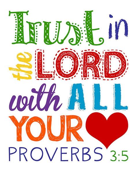 Trust In The Lord With All Your Heart Sign Proverbs 35 Christian